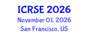 International Conference on Renewable and Sustainable Energy (ICRSE) November 01, 2026 - San Francisco, United States