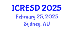 International Conference on Renewable Energy and Sustainable Development (ICRESD) February 25, 2025 - Sydney, Australia