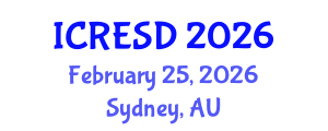 International Conference on Renewable Energy and Sustainable Development (ICRESD) February 25, 2026 - Sydney, Australia