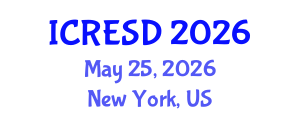 International Conference on Renewable Energy and Sustainable Development (ICRESD) May 25, 2026 - New York, United States International Conference on Renewable Energy and Sustainable Development (ICRESD) May 25, 2026 - New York, United States