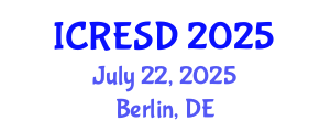International Conference on Renewable Energy for Sustainable Development (ICRESD) July 22, 2025 - Berlin, Germany
