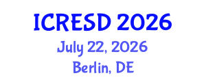 International Conference on Renewable Energy for Sustainable Development (ICRESD) July 22, 2026 - Berlin, Germany