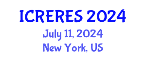 International Conference on Renewable Energy Resource and Energy Storage (ICRERES) July 11, 2024 - New York, United States