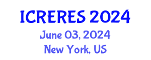 International Conference on Renewable Energy Resource and Energy Storage (ICRERES) June 03, 2024 - New York, United States