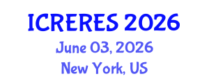 International Conference on Renewable Energy Resource and Energy Storage (ICRERES) June 03, 2026 - New York, United States