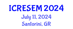 International Conference on Renewable Energy Sources and Energy Management (ICRESEM) July 11, 2024 - Santorini, Greece
