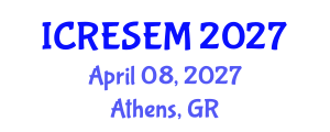 International Conference on Renewable Energy Sources and Energy Management (ICRESEM) April 08, 2027 - Athens, Greece International Conference on Renewable Energy Sources and Energy Management (ICRESEM) April 08, 2027 - Athens, Greece