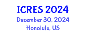 International Conference on Renewable Energy Sources (ICRES) December 30, 2024 - Honolulu, United States