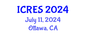 International Conference on Renewable Energy Sources (ICRES) July 11, 2024 - Ottawa, Canada
