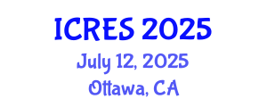 International Conference on Renewable Energy Sources (ICRES) July 12, 2025 - Ottawa, Canada