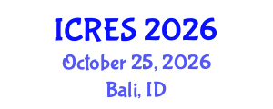 International Conference on Renewable Energy Sources (ICRES) October 25, 2026 - Bali, Indonesia