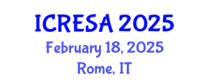 International Conference on Renewable Energy Systems and Applications (ICRESA) February 18, 2025 - Rome, Italy