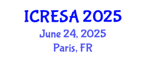 International Conference on Renewable Energy Systems and Applications (ICRESA) June 24, 2025 - Paris, France