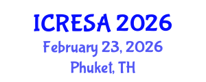International Conference on Renewable Energy Systems and Applications (ICRESA) February 23, 2026 - Phuket, Thailand International Conference on Renewable Energy Systems and Applications (ICRESA) February 23, 2026 - Phuket, Thailand