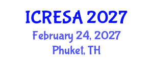 International Conference on Renewable Energy Systems and Applications (ICRESA) February 24, 2027 - Phuket, Thailand International Conference on Renewable Energy Systems and Applications (ICRESA) February 24, 2027 - Phuket, Thailand