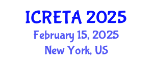 International Conference on Renewable Energy Technology and Applications (ICRETA) February 15, 2025 - New York, United States