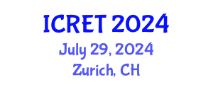 International Conference on Renewable Energy Technology (ICRET) July 29, 2024 - Zurich, Switzerland