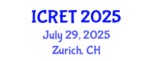 International Conference on Renewable Energy Technology (ICRET) July 29, 2025 - Zurich, Switzerland