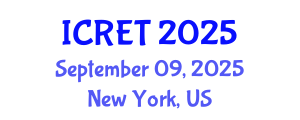 International Conference on Renewable Energy Technology (ICRET) September 09, 2025 - New York, United States