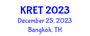 International Conference on Research in Engineering and Technology (KRET) December 25, 2023 - Bangkok, Thailand International Conference on Research in Engineering and Technology (KRET) December 25, 2023 - Bangkok, Thailand