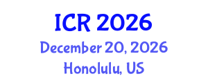 International Conference on Rheology (ICR) December 20, 2026 - Honolulu, United States International Conference on Rheology (ICR) December 20, 2026 - Honolulu, United States