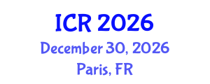 International Conference on Rheology (ICR) December 30, 2026 - Paris, France International Conference on Rheology (ICR) December 30, 2026 - Paris, France