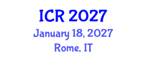 International Conference on Rheology (ICR) January 18, 2027 - Rome, Italy International Conference on Rheology (ICR) January 18, 2027 - Rome, Italy