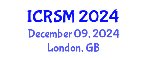 International Conference on Road Safety Management (ICRSM) December 09, 2024 - London, United Kingdom