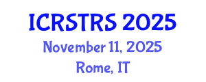 International Conference on Road Safety, Transport and Road Statistics (ICRSTRS) November 11, 2025 - Rome, Italy