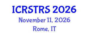 International Conference on Road Safety, Transport and Road Statistics (ICRSTRS) November 11, 2026 - Rome, Italy