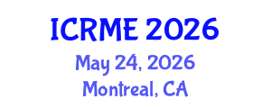 International Conference on Robotics and Mechanical Engineering (ICRME) May 24, 2026 - Montreal, Canada