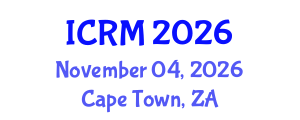 International Conference on Rock Mechanics (ICRM) November 04, 2026 - Cape Town, South Africa