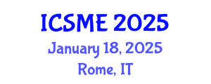 International Conference on Science and Mathematics Education (ICSME) January 18, 2025 - Rome, Italy