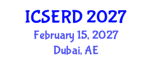 International Conference on Science Education, Research and Development (ICSERD) February 15, 2027 - Dubai, United Arab Emirates International Conference on Science Education, Research and Development (ICSERD) February 15, 2027 - Dubai, United Arab Emirates