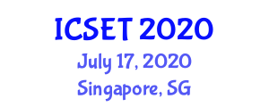 International Conference on Science, Engineering and Technology (ICSET) July 17, 2020 - Singapore, Singapore