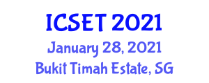 International Conference on Science, Engineering and Technology (ICSET) January 28, 2021 - Bukit Timah Estate, Singapore