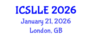 International Conference on Second Language and Language Education (ICSLLE) January 21, 2026 - London, United Kingdom