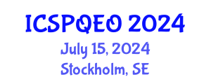 International Conference on Semiconductor Physics, Quantum Electronics and Optoelectronics (ICSPQEO) July 15, 2024 - Stockholm, Sweden
