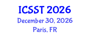 International Conference on Sensor Science and Technology (ICSST) December 30, 2026 - Paris, France International Conference on Sensor Science and Technology (ICSST) December 30, 2026 - Paris, France