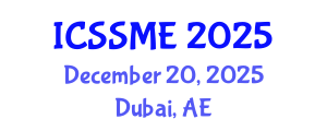 International Conference on Service Science, Management and Engineering (ICSSME) December 20, 2025 - Dubai, United Arab Emirates