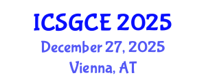 International Conference on Smart Grid and Clean Energy (ICSGCE) December 27, 2025 - Vienna, Austria