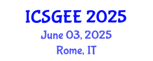 International Conference on Smart Grids and Electrical Engineering (ICSGEE) June 03, 2025 - Rome, Italy