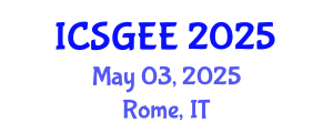 International Conference on Smart Grids and Electrical Engineering (ICSGEE) May 03, 2025 - Rome, Italy