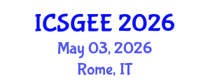 International Conference on Smart Grids and Electrical Engineering (ICSGEE) May 03, 2026 - Rome, Italy