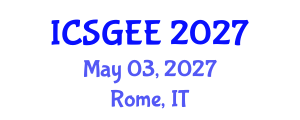 International Conference on Smart Grids and Electrical Engineering (ICSGEE) May 03, 2027 - Rome, Italy International Conference on Smart Grids and Electrical Engineering (ICSGEE) May 03, 2027 - Rome, Italy