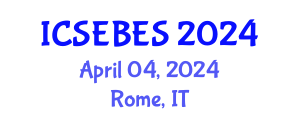International Conference on Social, Educational, Behavioral and Economic Sciences (ICSEBES) April 04, 2024 - Rome, Italy