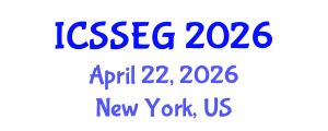 International Conference on Social Sciences, Economics and Geography (ICSSEG) April 22, 2026 - New York, United States