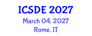 International Conference on Software and Data Engineering (ICSDE) March 04, 2027 - Rome, Italy International Conference on Software and Data Engineering (ICSDE) March 04, 2027 - Rome, Italy