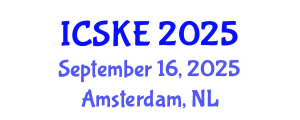 International Conference on Software and Knowledge Engineering (ICSKE) September 16, 2025 - Amsterdam, Netherlands