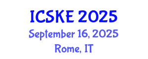 International Conference on Software and Knowledge Engineering (ICSKE) September 16, 2025 - Rome, Italy
